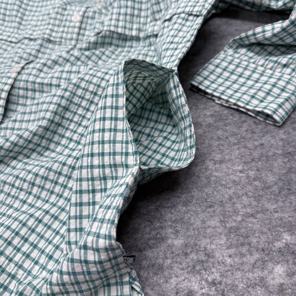 Toad & Co Marvista Tunic Shirt Womens Medium Green Plaid Long Sleeve Lightweight - Picture 6 of 15
